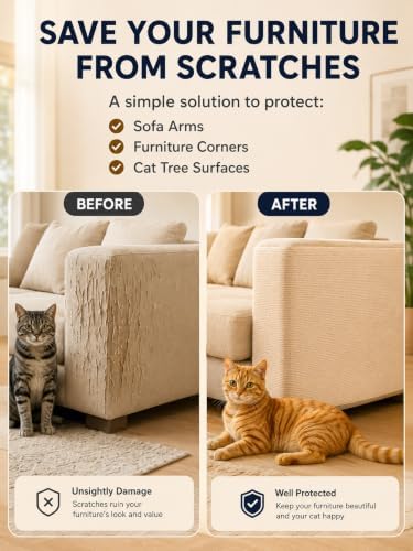 TLNNK 78.7"x15.8" Cat Scratch Furniture Protector - Beige - Image 2