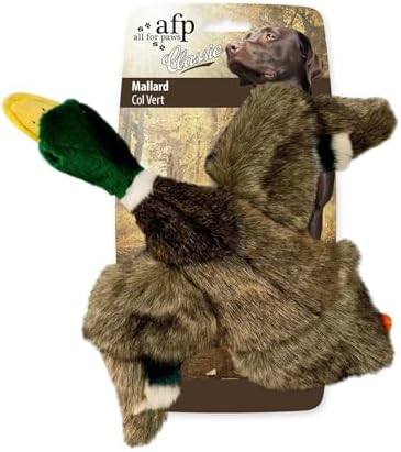 ALL FOR PAWS Duck Squeaky Doy Toy, Duck Dog Toy for Small Medium Breed, Puppy Fetch Toy with Squeaker, Plush Chew Dog Toy, 7.9 x 7.5 x 2 inches, Classic - Mallard S by Home