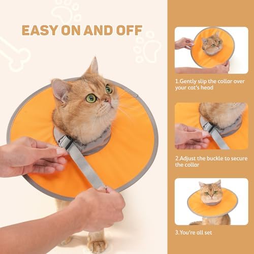 Avont Lightweight Waterproof Foldable Cone, Soft E-Collar - S Orange - Image 6