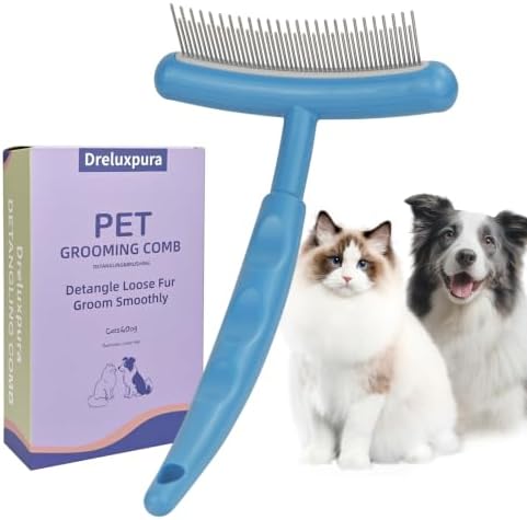 Stainless Steel Pet Dematting Deshedding Brush,Pet Grooming Tool(Blue) by Unknown