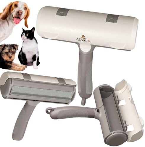 Pet Hair Remover – Reusable Lint Roller – Clean Couch, Furniture, Clothes, Carpet, Bed. Cat Hair Remover Dog Hair Remover Fur Removal Tool No Sticky Tape or Adhesive Needed. (White Grey) by Unknown