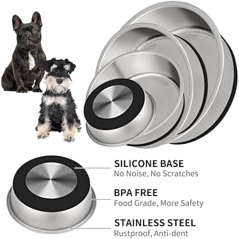 Taglory Stainless Steel Dog Bowls Set of 2, Non-Slip Base, 4 Cup, 30oz - Image 3