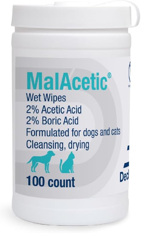 MalAcetic Wet Wipes for Dogs and Cats 100 Count