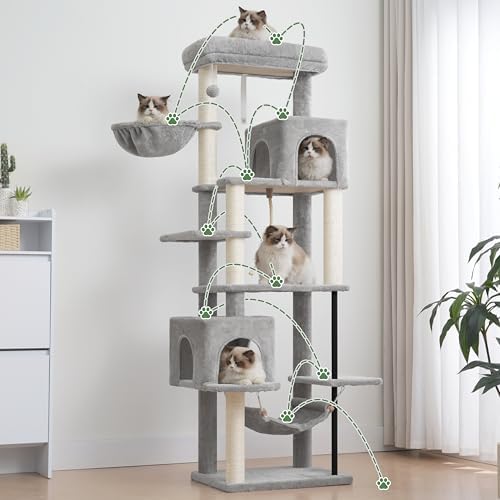 Gitelsnour Cat Tree, Cat Tower with Sturdy Steel Tube, Large Perch GCT024W - Image 6
