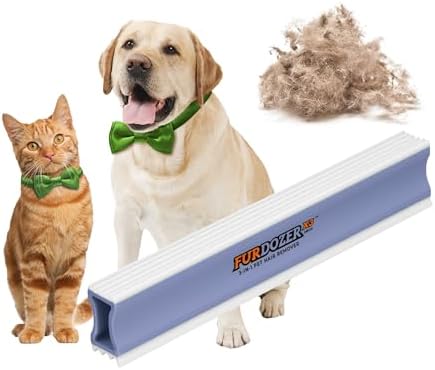 FurDozer Pet Hair Remover & Auto Detailing Tools - Cat & Dog Hair Remover for Carpets, Car Interiors, Couches, Bedding, & Pet Furniture (Purple, X3 MEGA - 10" Long) by NeaterPetBrands