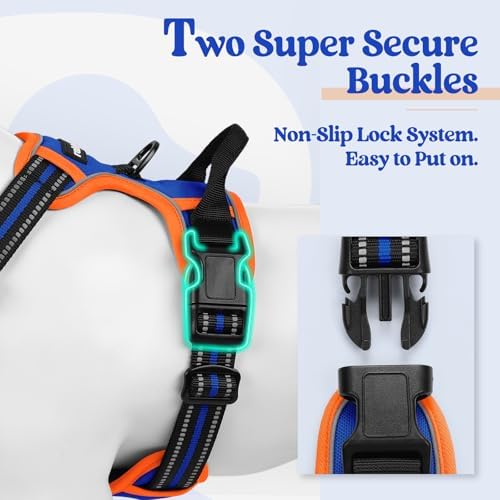 rabbitgoo Dog Harness, No Pull for Large Dogs with 2 Leash Clips, Pet Vest - Image 3