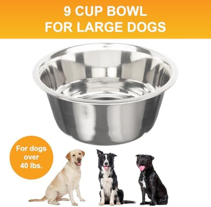 Neater Pet Brands 9 Cup (72 oz.) Stainless Steel Dog Bowls, 1 Single Neater Feeder Replacement Bowl (Large Deluxe Model), Dog Food Bowl or Water Bowls, Dishwasher Safe Metal Dish for Large Dogs - Image 2