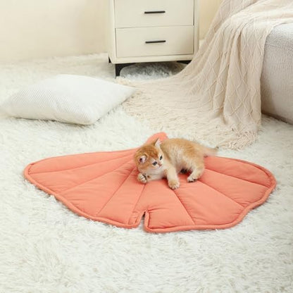 Letalong 31 X 25 Inch Leaf Shaped Cotton Cat Bed Pad, Warming Cat Mat, Pet Warming Pad for Cats, Warmer Mat for Feral and Indoor Cats, 2025 Enlarged and Thickened Leaf Beds - Image 7