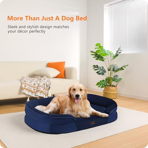 Dwanton Orthopedic Waterproof Large Dog Bed Sofa, Gel Memory Foam, 42" - Image 2