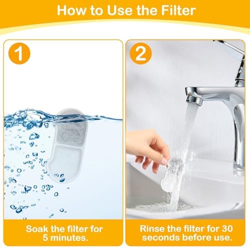 10+10 Pack Replacement Filters Compatible with SEIRMEP 101oz/3L Stainless Steel Cat Water Fountain, Includes 10 Filters & 10 Sponges - Image 4