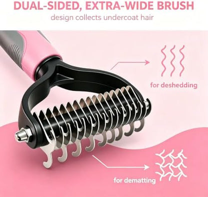Deshedding Dog Brush for Shedding & Cat Undercoat Rake Pet Grooming Indoor - Image 6