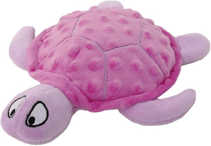 Squeaky Sea Turtle Plush Dog Toy – Durable, Interactive Chew Toy for Small Dogs – Relieves Anxiety & Teething – Keeps Puppies Busy, No Mess, Perfect for Indoor Play (Purple)
