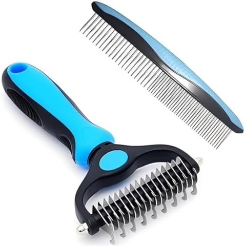 2Sets Grooming Double Sided Deshedding Rake Comb for Dogs Cats Matted Fur by Unknown