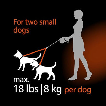 FLEXI® Classic Double Cord Retractable Dog Leash, Small, 16 ft - Black - Image 3