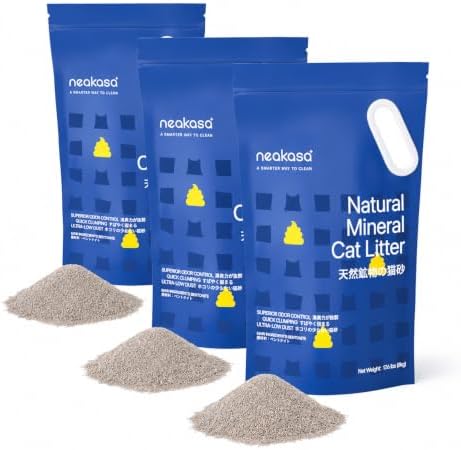 Neakasa Mineral Cat Litter 52.8 lbs / 24 kg for M1 Open-Top Self-Cleaning Cat Litter Box (Pack of 3) by Neakasa