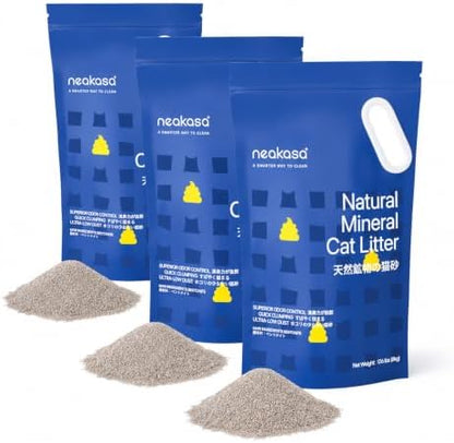 Neakasa Mineral Cat Litter 52.8 lbs / 24 kg for M1 Open-Top Self-Cleaning Cat Litter Box (Pack of 3) by Neakasa