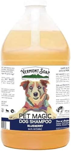 VERMONT SOAP Organic Pet Shampoo, Blueberry Natural Dog Shampoo, 64 oz by VermontSoap