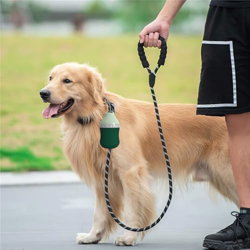 Dog Travel Water Bottle Detachable Bowl Leak Proof Portable ，Silicone Bottle Body，Collapsible and Suitable for Small Pets for Outdoor Walking, Hiking, Travel (Green, 400 ml) - Image 4