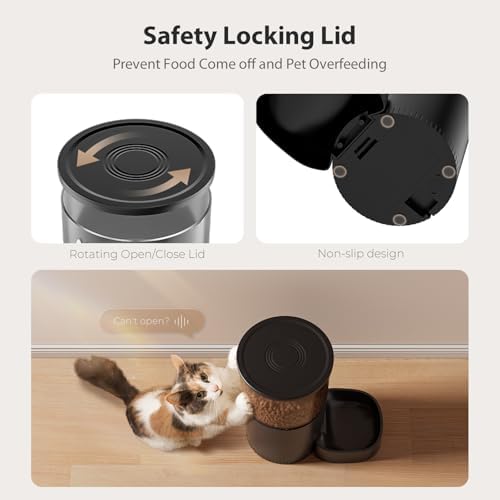 IMIPAW Automatic Cat Feeder, 5G WiFi Cat Food Dispenser with APP Remote Control, Pet Dry Food Smart Feeder, Programmable Timed Feeding, Dual Power Supply, 1-10 Meals Per Day, Desiccant Bag, Small pets - Image 6