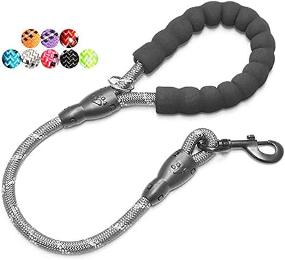 BAAPET 2/4/5/6 FT Dog Leash with Comfortable Padded Handle and Highly Reflective Threads for Small Medium and Large Dogs (2FT-1/2'', Grey) by BAAPET