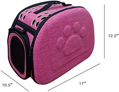 PetLike Airline Approved Pet Carrier Soft Sided Collapsible Travel Bag for Cats & Small Dogs (Pink, Linen) - Image 7