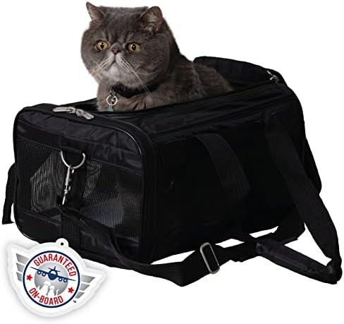 Sherpa Original Deluxe Travel Pet Carrier, Airline Approved & Guaranteed On Board - Black, Small by Sherpa