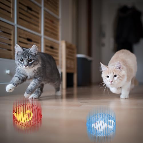 Jecery 5 Pcs Cat Toys Spring,Mouse,Multicolor - Image 5