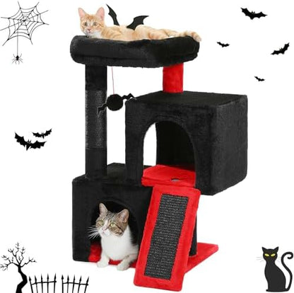 PAWZ Road 30" Cat Tree, Gothic Cat Tower with 2 Condos for Indoor Cats by PAWZRoad