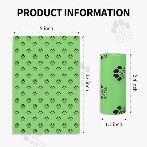 Dog Poop Bags Rolls 300 Count Biodegradable Poop Bags Refills for Dog and Cat Ocean Soap Scented Waste Bag Leak Proof Doggie Poop Bag Doggy Trash Bag Green - Image 2