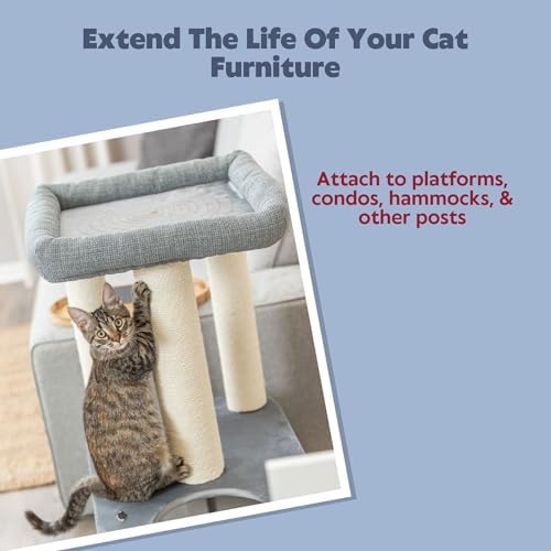 TRIXIE Replacement Sisal Post for Cat Scratching Posts, Backup Scratcher for Indoor Cat Furniture, Trees and Towers, 3.5 in x 11.8 in (9 x 30 cm) - Image 2