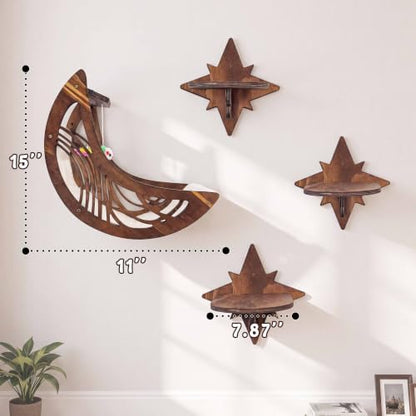 Moon & Star Cat Wall Shelves, Modern Cat Wall Furniture for Indoor Cats - Image 7
