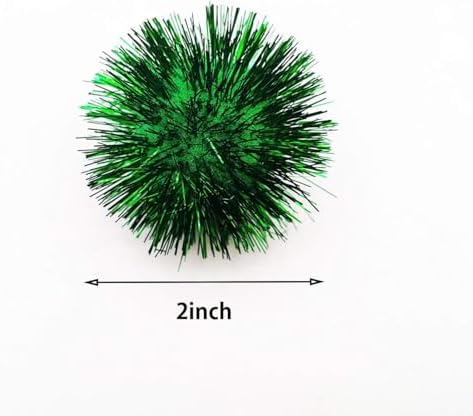 40 Pcs 2 Inch Assorted Color Flash Ball Cat's Favorite Toy Ball Tinsel Pom Poms Flash for Kittens Exercise and Multiple Cats Play and Chase - Image 2