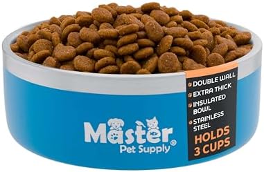 Master Pet Supply Stainless Steel Dog Bowls 25 oz Heavy Duty True Blue by MasterPetSupply