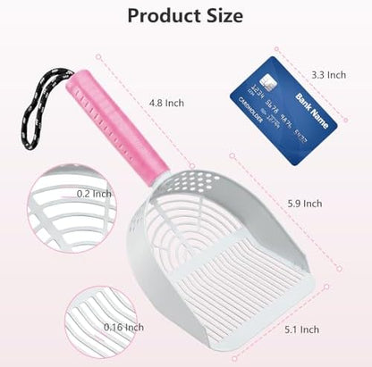 Cat Litter Scoop with Holder, 3 in 1 Metal Kitty Scooper - Image 2