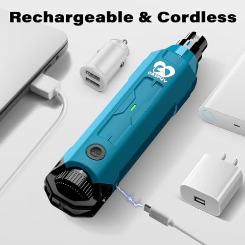 Casfuy 6-Speed Dog Nail Grinder - Newest Enhanced Pet Nail Grinder Super Quiet Rechargeable Electric Dog Nail Trimmer Painless Paws Grooming & Smoothing Tool for Large Medium Small Dogs (Bright Blue) - Image 6