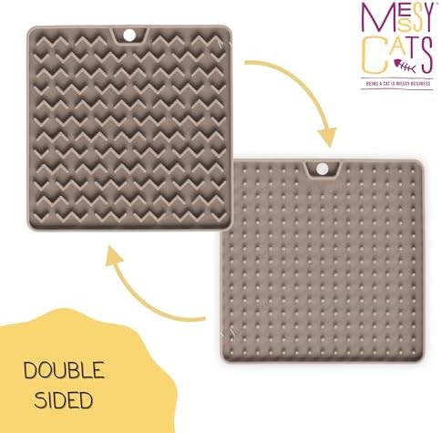 Messy Mutts and Cats Reversible Lick Mat, 5.5 Inch, Slow Feeder, Grey - Image 2