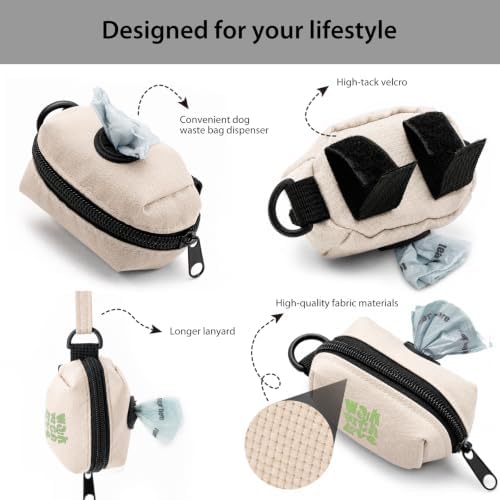 Dog Waste Bag Dispenser, Poop Bag Holders for Leashes, Beige - Image 2