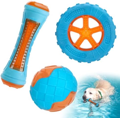 3 Pcs Interactive Dog Pool Toys, Water Floating Toys for Medium Large Dogs by MEWTOGO
