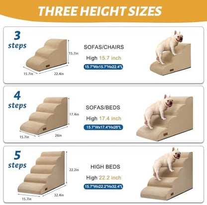 Aodisman Dog Steps for Bed or Couch,4-Step Pet Stairs Ramp for Small Dogs - Image 2