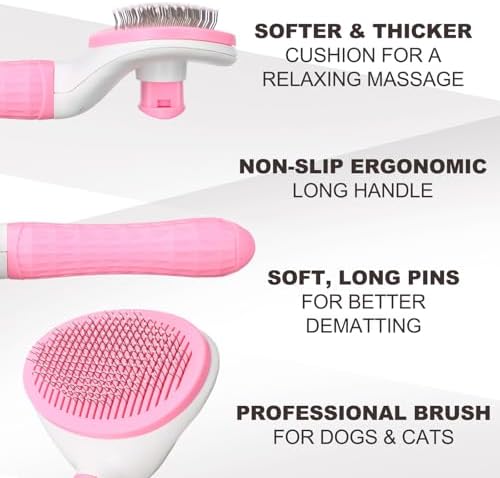 Yaomiao 9 Pcs Dog Grooming Kit Nail Clippers Deshedding Tools,Fresh Color - Image 2
