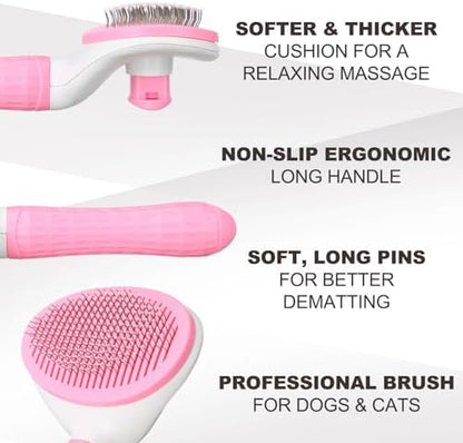 Yaomiao 9 Pcs Dog Grooming Kit Nail Clippers Deshedding Tools,Fresh Color - Image 2