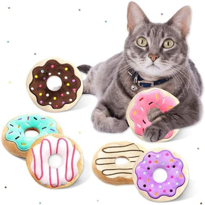 CiyvoLyeen Plush Donut Catnip Toys for Indoor Cats 6 Pack by CiyvoLyeen