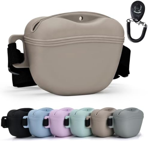 Silicone Dog Treat Pouch with Training Clicker by AOKLANT