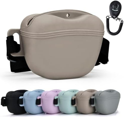 Silicone Dog Treat Pouch with Training Clicker by AOKLANT