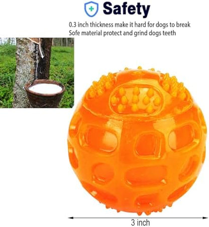 ACEONE Dog Squeaky Ball, Pet Squeak Chew Bouncy Rubber Toy Balls for Small Large Dogs Indestructible Exercise Training Playing - Image 2