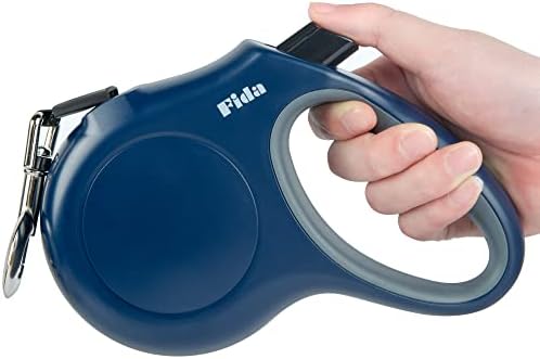 Fida Retractable Dog Leash, 16 ft Dog Walking Leash for Large Dogs up to 110lbs, Tangle Free,Navy Blue by Fida