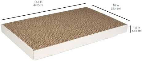 Amazon Basics Corrugated Cardboard Cat Scratcher, Scratching Board, Reversible, 17.4" x 10", White, 4-Pack - Image 5