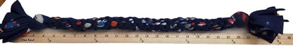 Dog Puppy Tug Pull Toy Rope Play Durable Interactive Entertaining Heavy Duty Fleece Square Braid by Knots SO Fast (Navy)