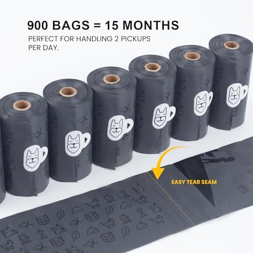 SVD.PET Dog Poop Bags Rolls with Hands-free Waste Bag Holder, 900 Bags - Image 2