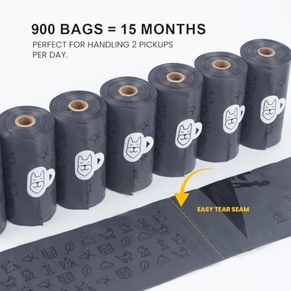 SVD.PET Dog Poop Bags Rolls with Hands-free Waste Bag Holder, 900 Bags - Image 2
